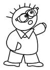 Coloring pages boy with glasses