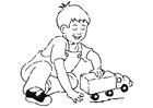 boy with toy car