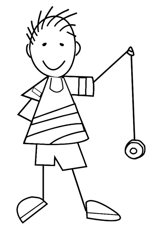 Coloring page boy with yo-yo