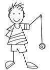 Coloring pages boy with yo-yo