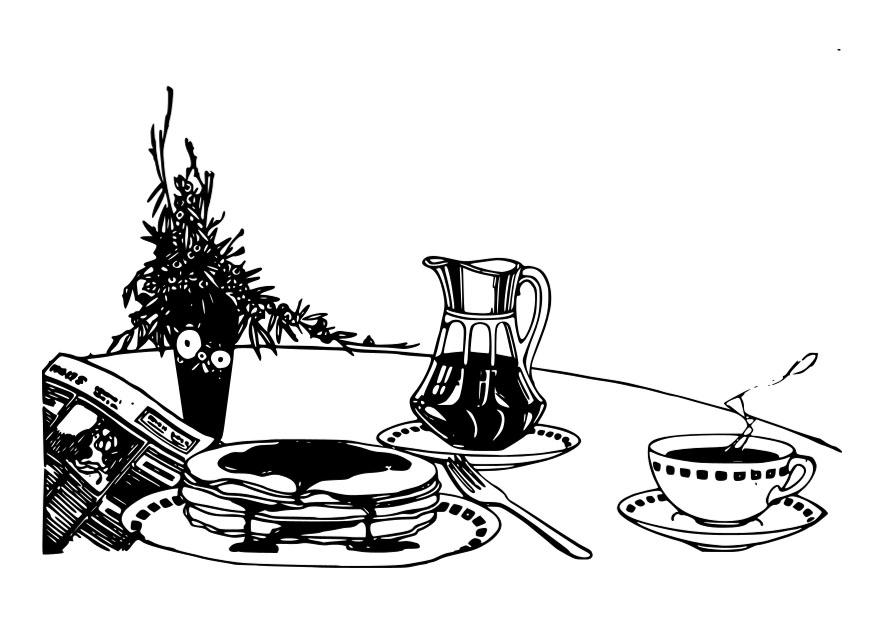Coloring page breakfast