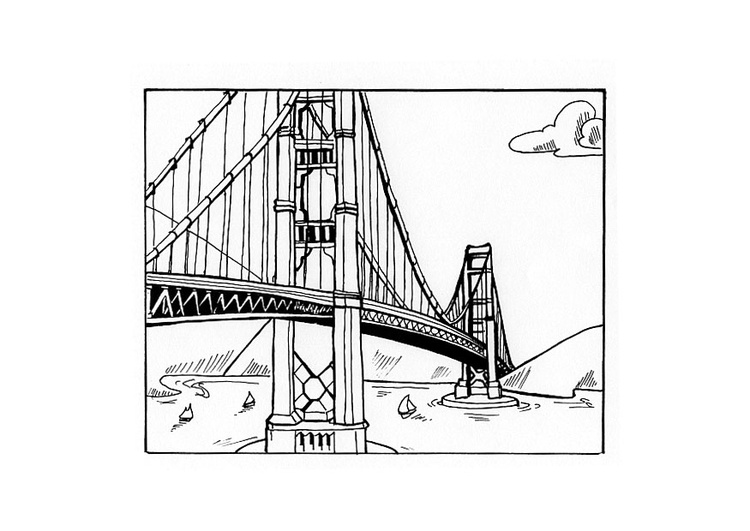 Coloring page bridge