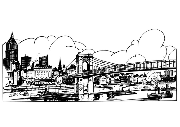 Coloring page bridge