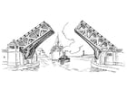 Coloring pages bridge - drawbridge