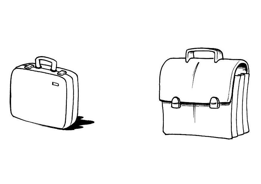 Coloring page briefcase and satchel