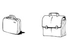 Coloring page briefcase and satchel