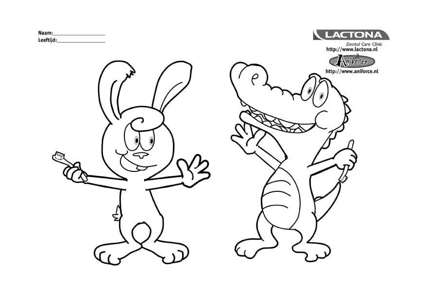 Coloring page brush your teeth