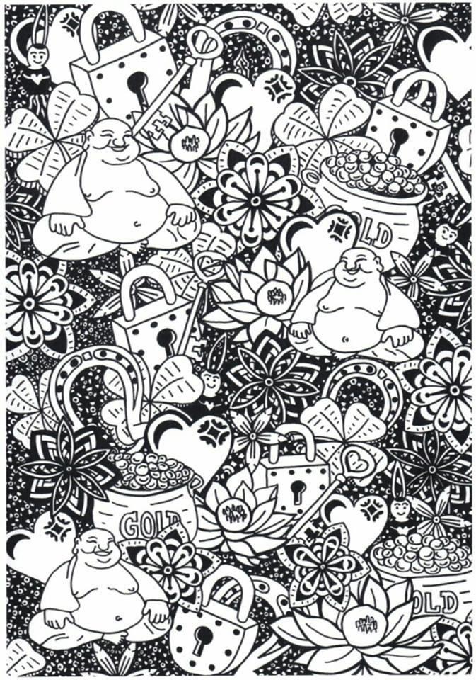 Coloring page buddha brings prosperity