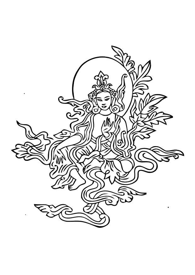 Coloring page Buddist image