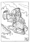 Coloring page bull dozer