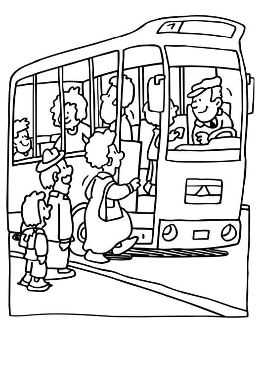 Coloring page bus