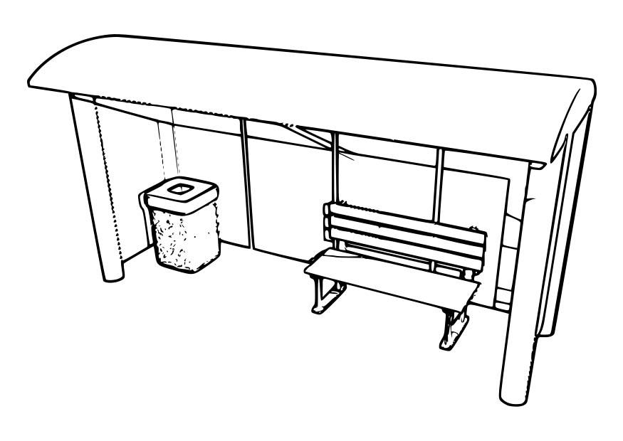 Coloring page bus stop