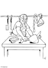 Coloring page butcher