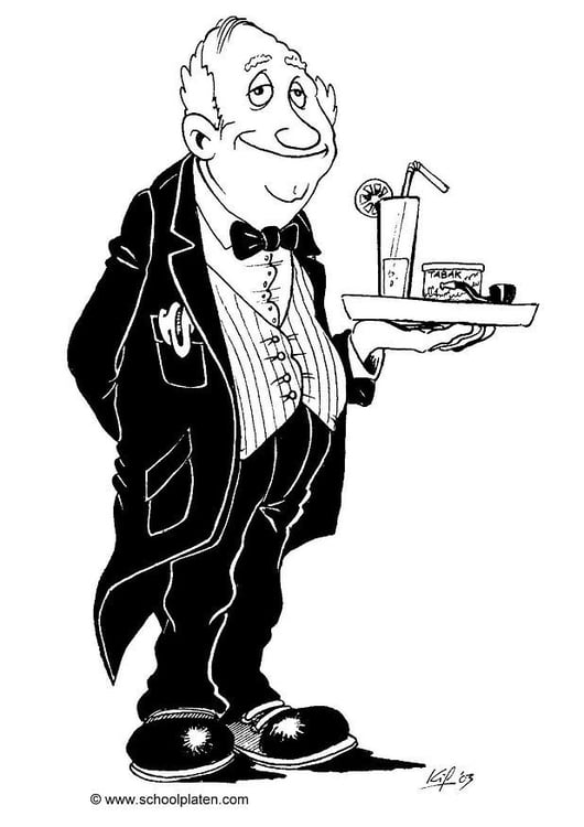 Coloring page butler