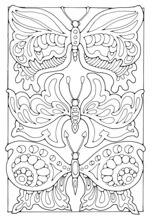 Coloring page butterflies