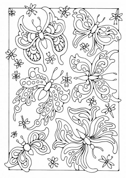 Coloring Page butterflies - Free printables - Img 18699
