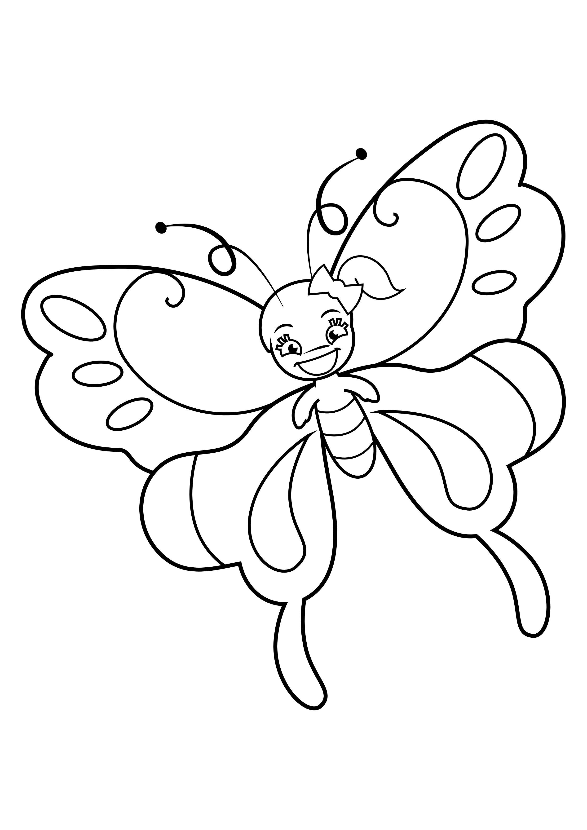 Coloring page butterfly girl