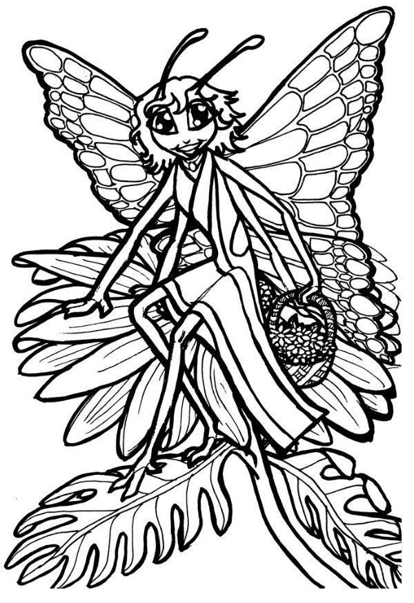 Coloring page butterfly queen