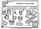 Coloring page calcium food