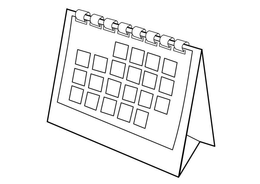 Coloring page calendar