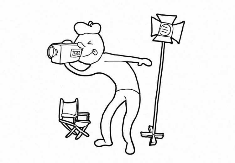 Coloring page cameraman