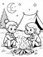 campfire with marshmallows