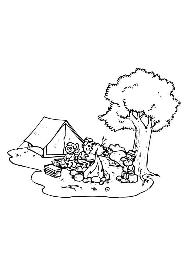 Coloring page camping