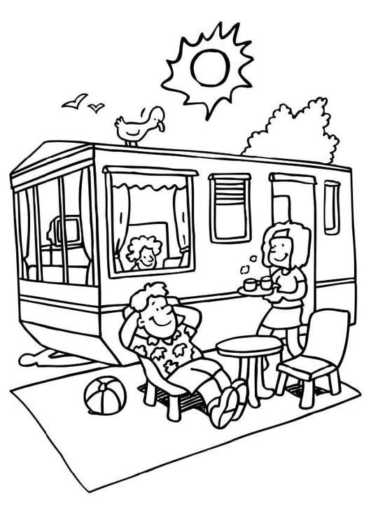 Coloring page camping