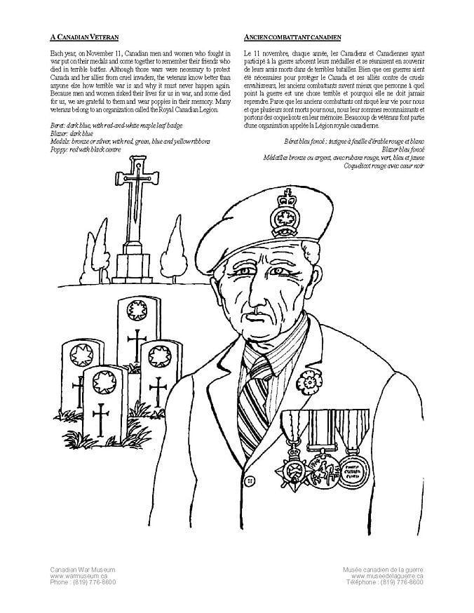 Coloring page canadian veteran