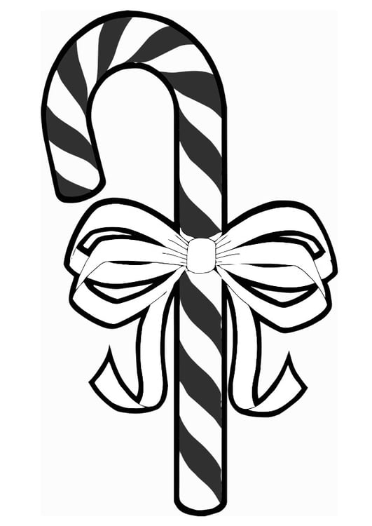 Coloring page candy cane bow