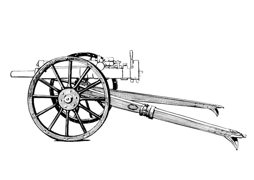 Coloring page cannon - carriage