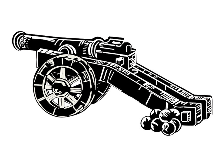 Coloring page cannon