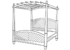 Coloring page canopy bed