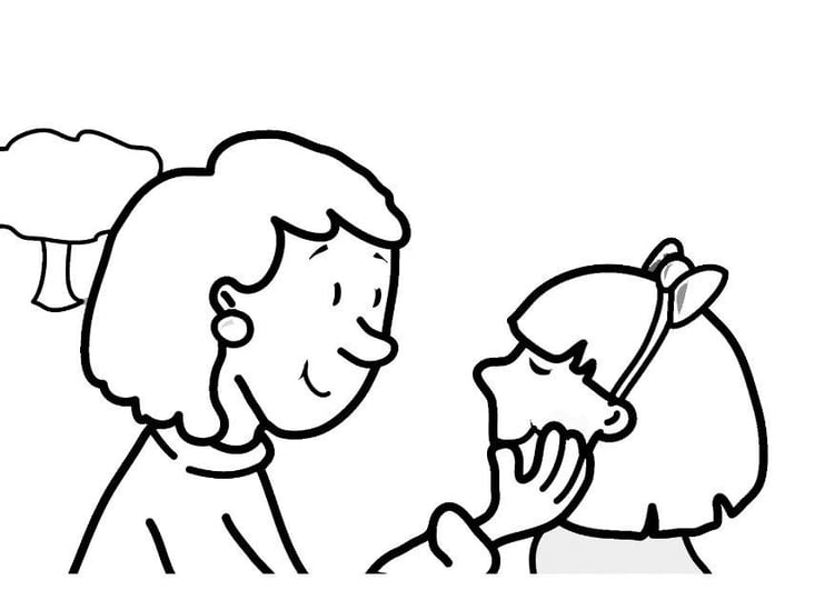 Coloring page caring for others
