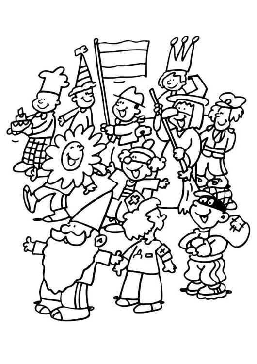 Coloring page carnival - kids