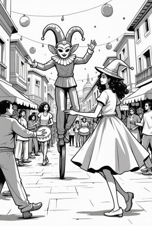 Carnival party in the city