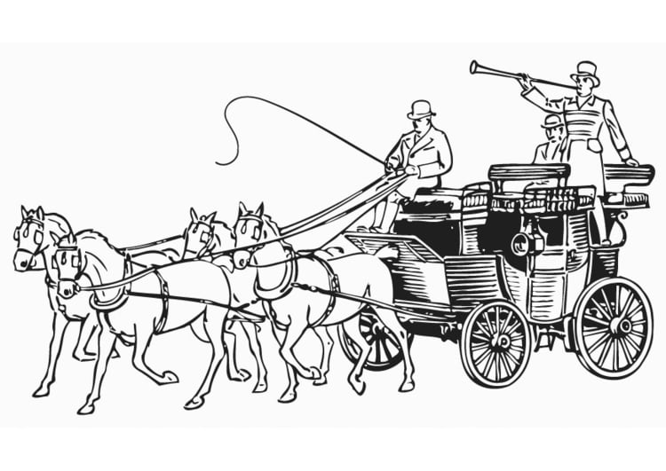 Coloring page carriage