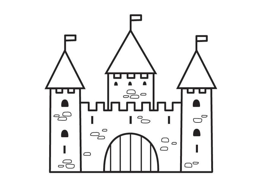 Coloring page castle - 2