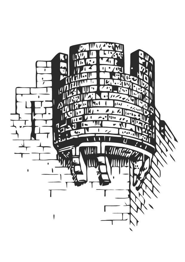 Coloring page castle tower