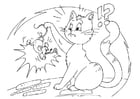 Coloring pages cat and mouse