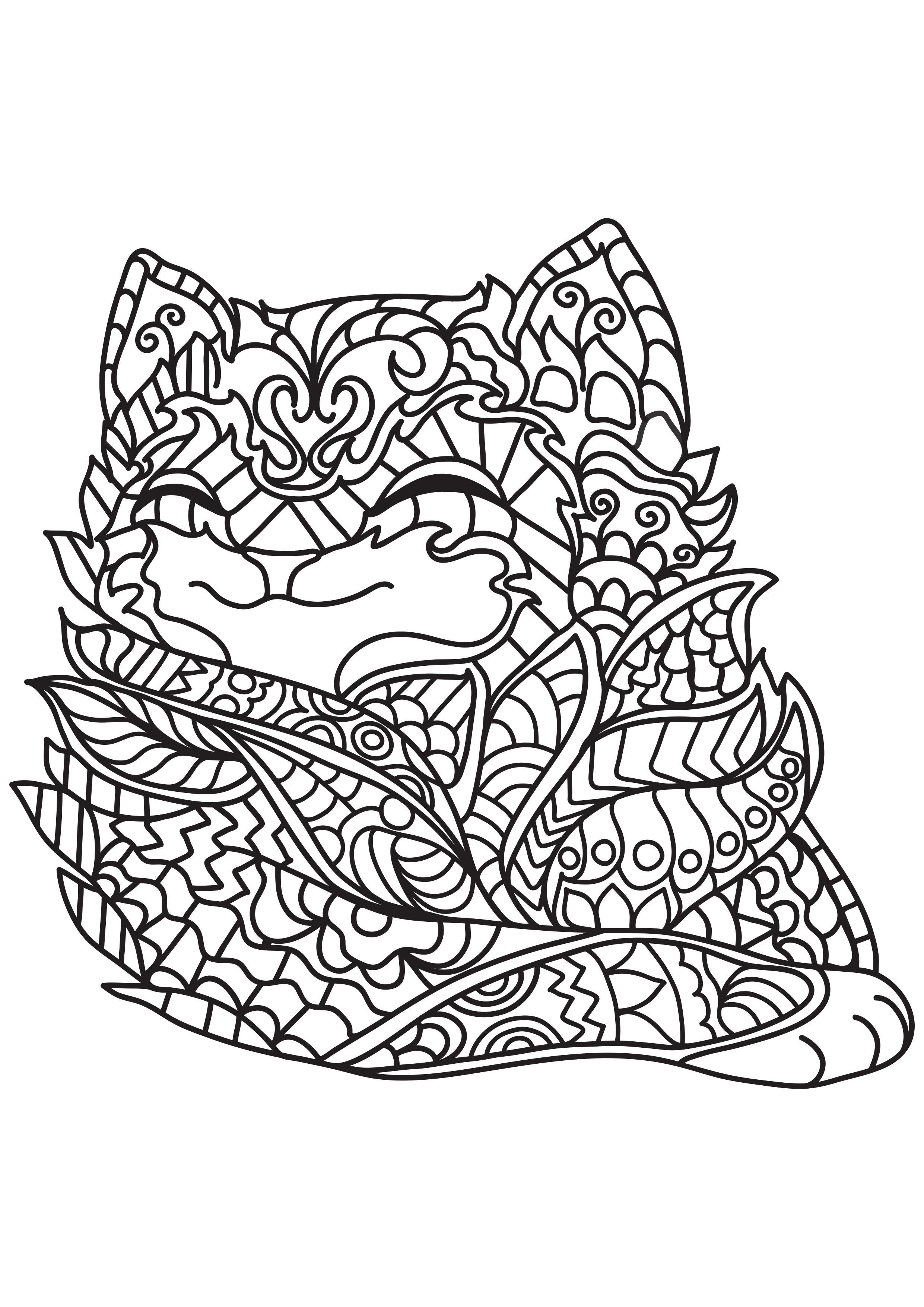 Coloring page cat is happy