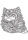 Coloring page cat is happy