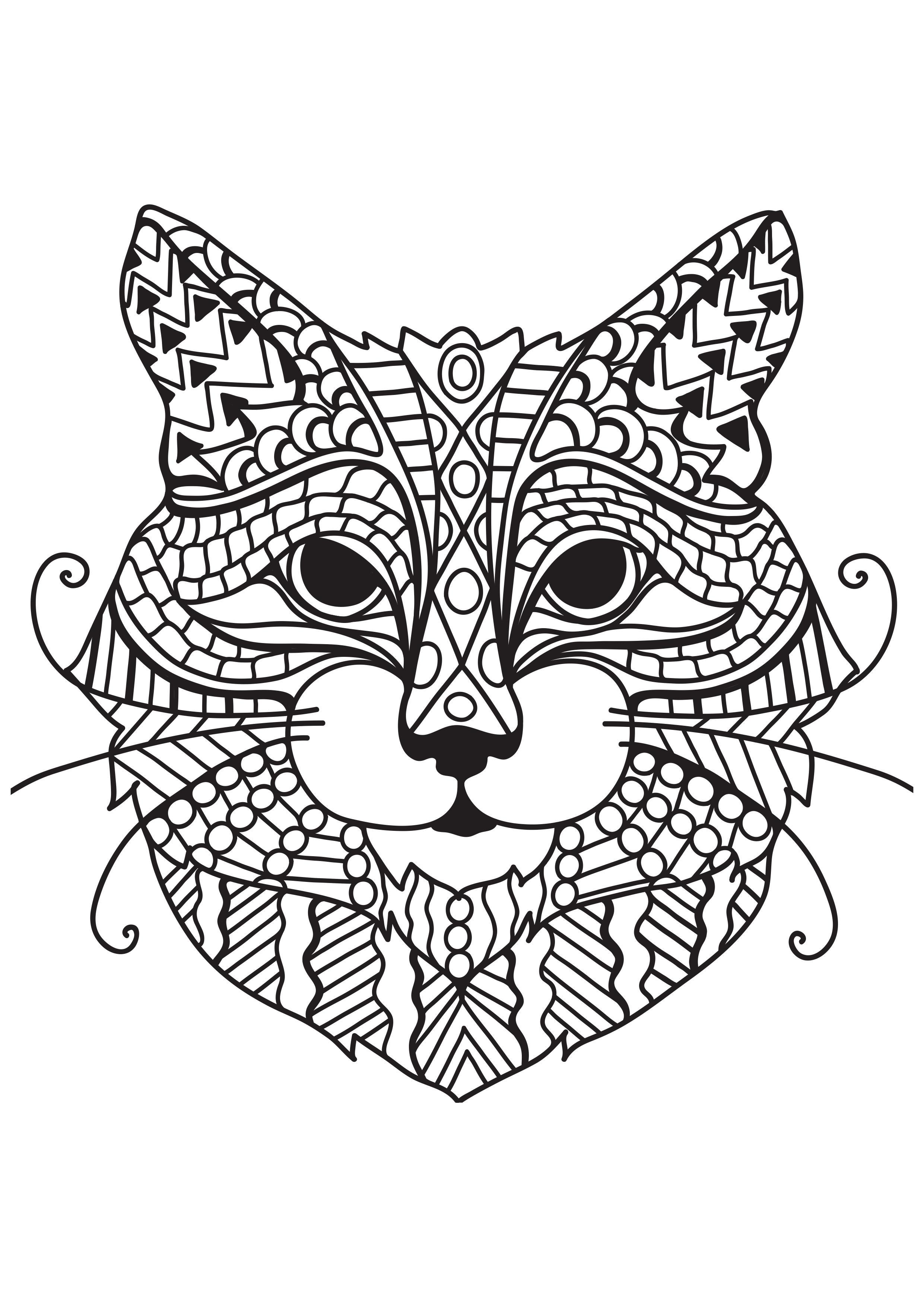Coloring page cat with whiskers