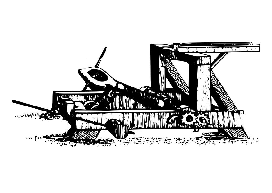 Coloring page catapult