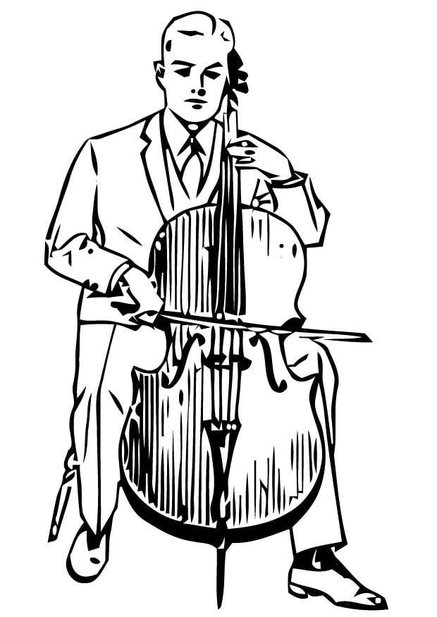 Coloring page cello