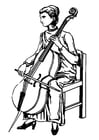 Coloring pages cello