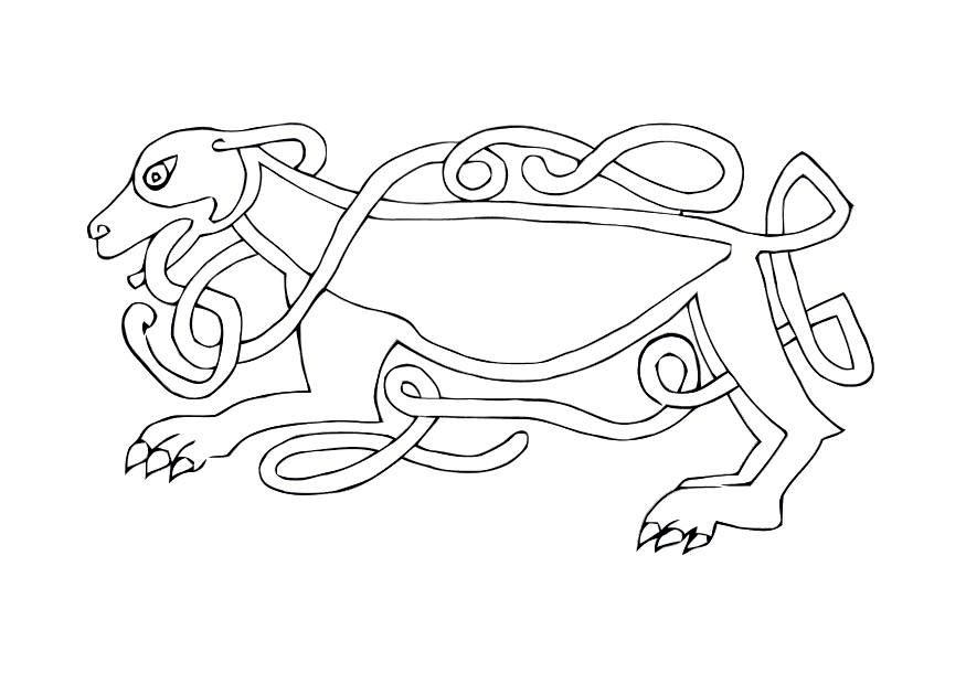 Coloring page celtic bird