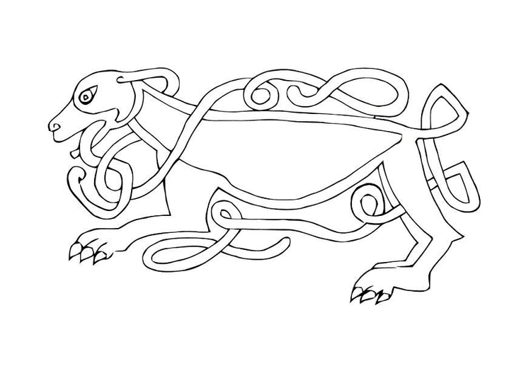 Coloring page celtic bird