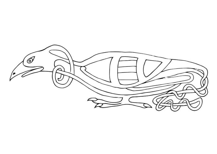 Coloring page celtic bird