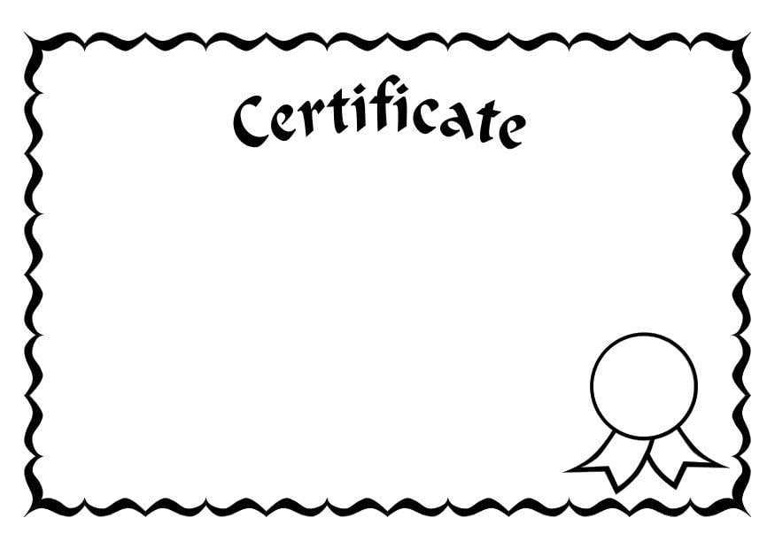 Coloring page certificate